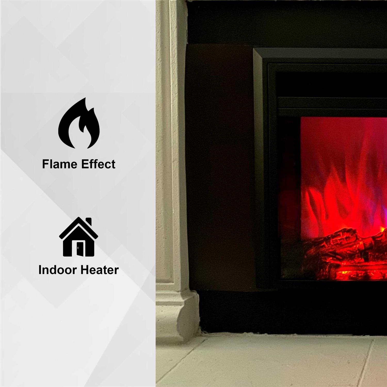 XBrand Insert Fireplace Heater w/Remote Control and LED Flame Effect HT9738LG