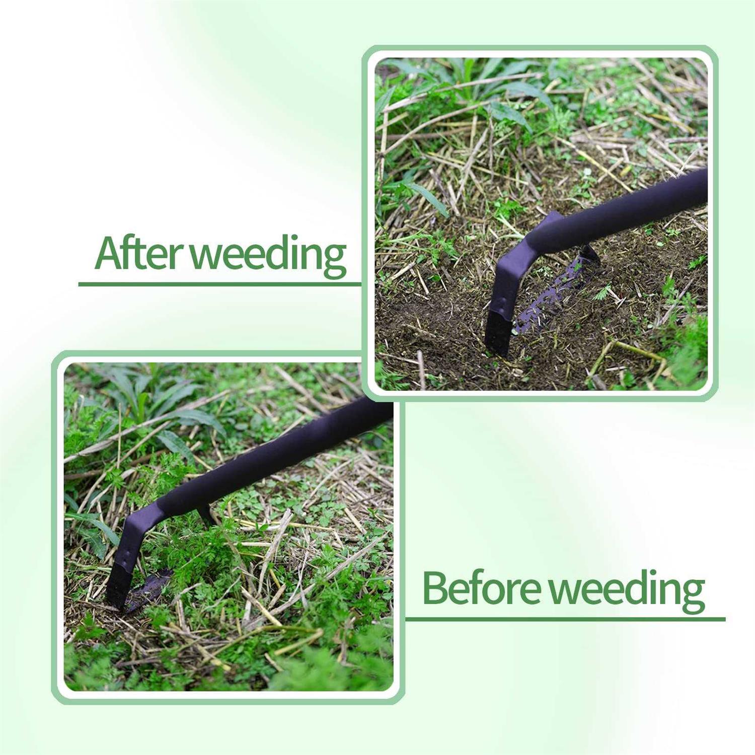 Weeding Hoe Gardening Tools Black Long Handle Heavy Duty Stainless Steel,Stirrup Hoe for Weeding and Loosening Soil