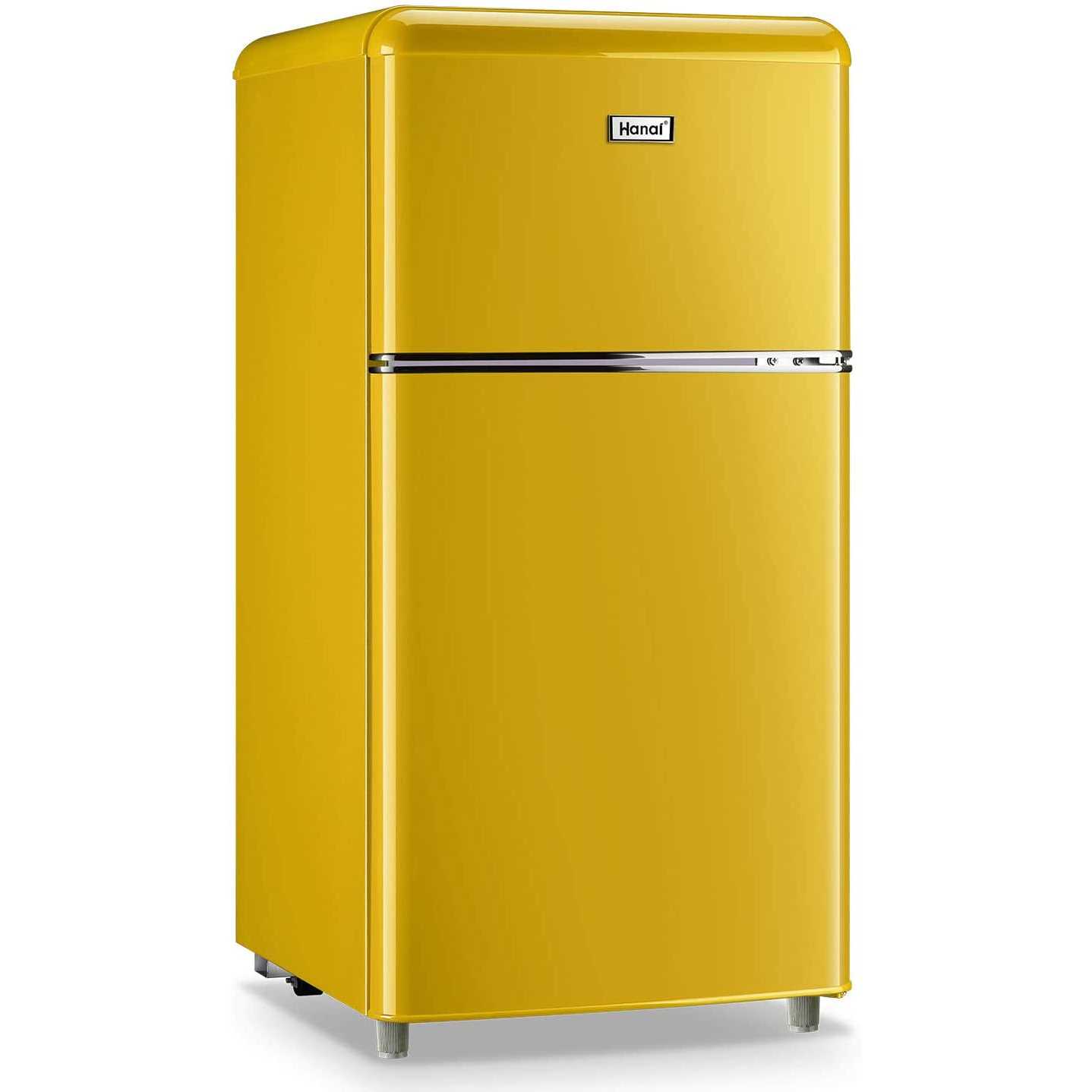 Wanai Compact Refrigerator 3.2 Cu.Ft Retro Fridge with Freezer 2 Door Mini Refrigerator