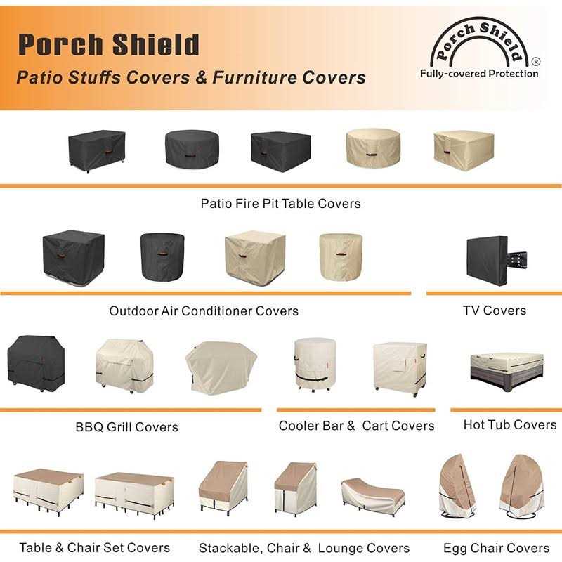 Porch Shield Fire Pit Cover Waterproof 600d Heavy Duty Round Patio Fire Bowl Cover