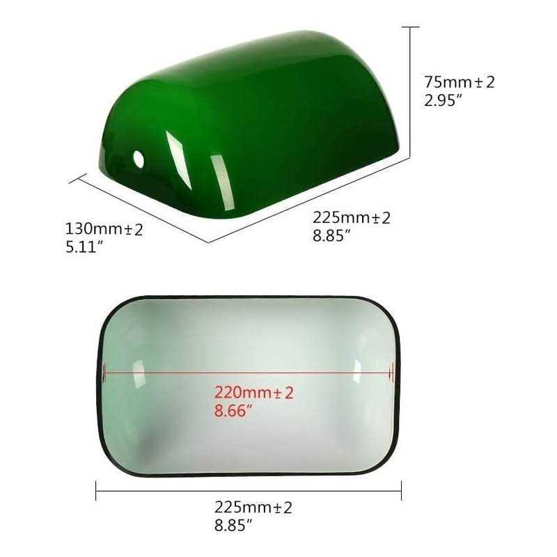 newrays Glass Bankers Lamp Shade Cover Replacement,L8.85 W5.11