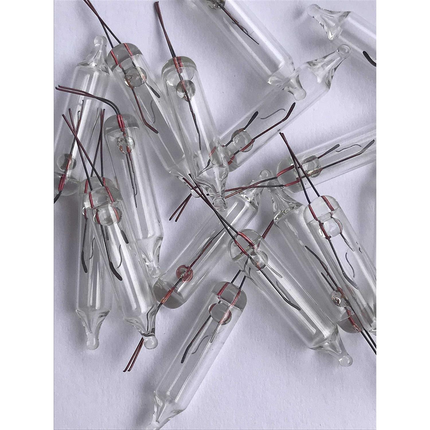 10 Clear 12 Volt Replacement Mini Glass Bulbs