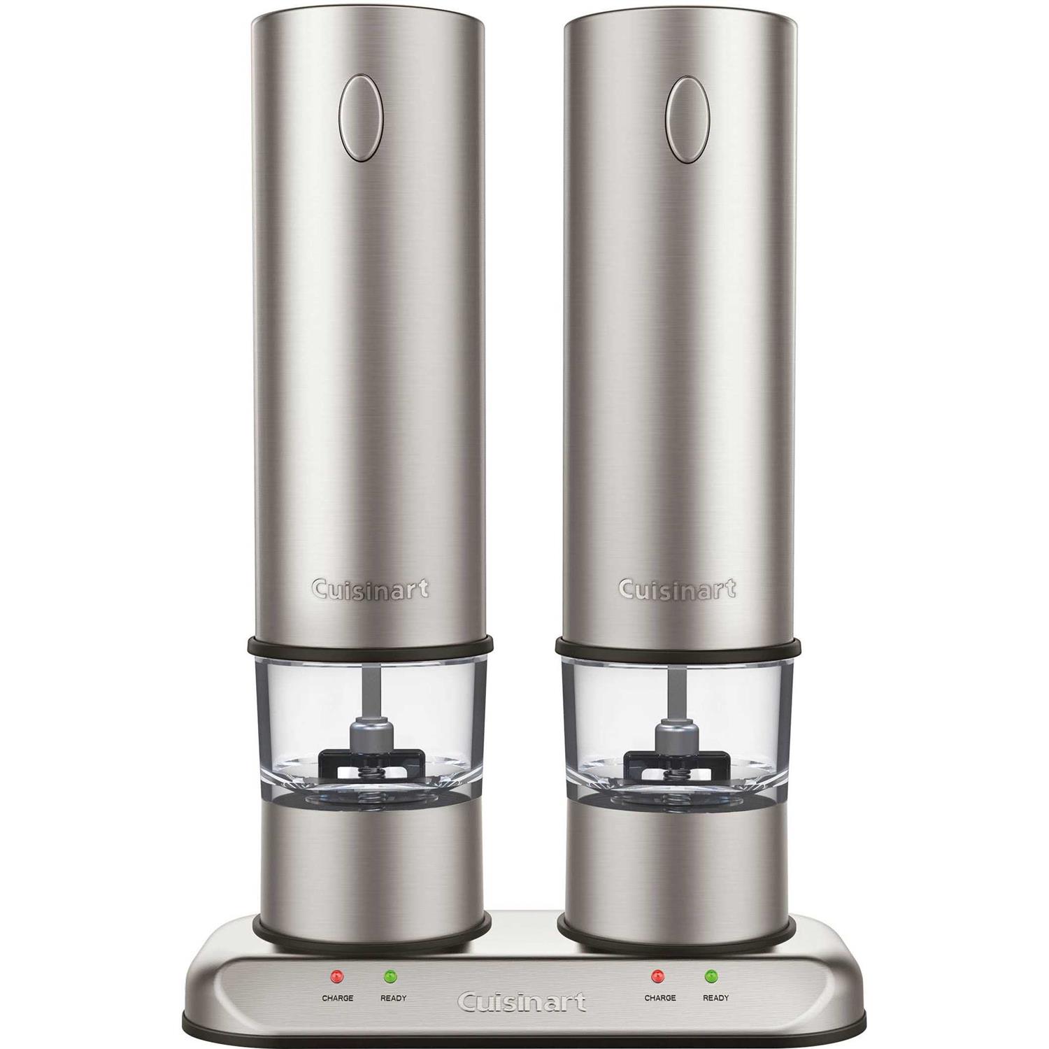 Cuisinart Rechargeable Electric Salt Pepper Mill Set in Brushed Stainless Steel