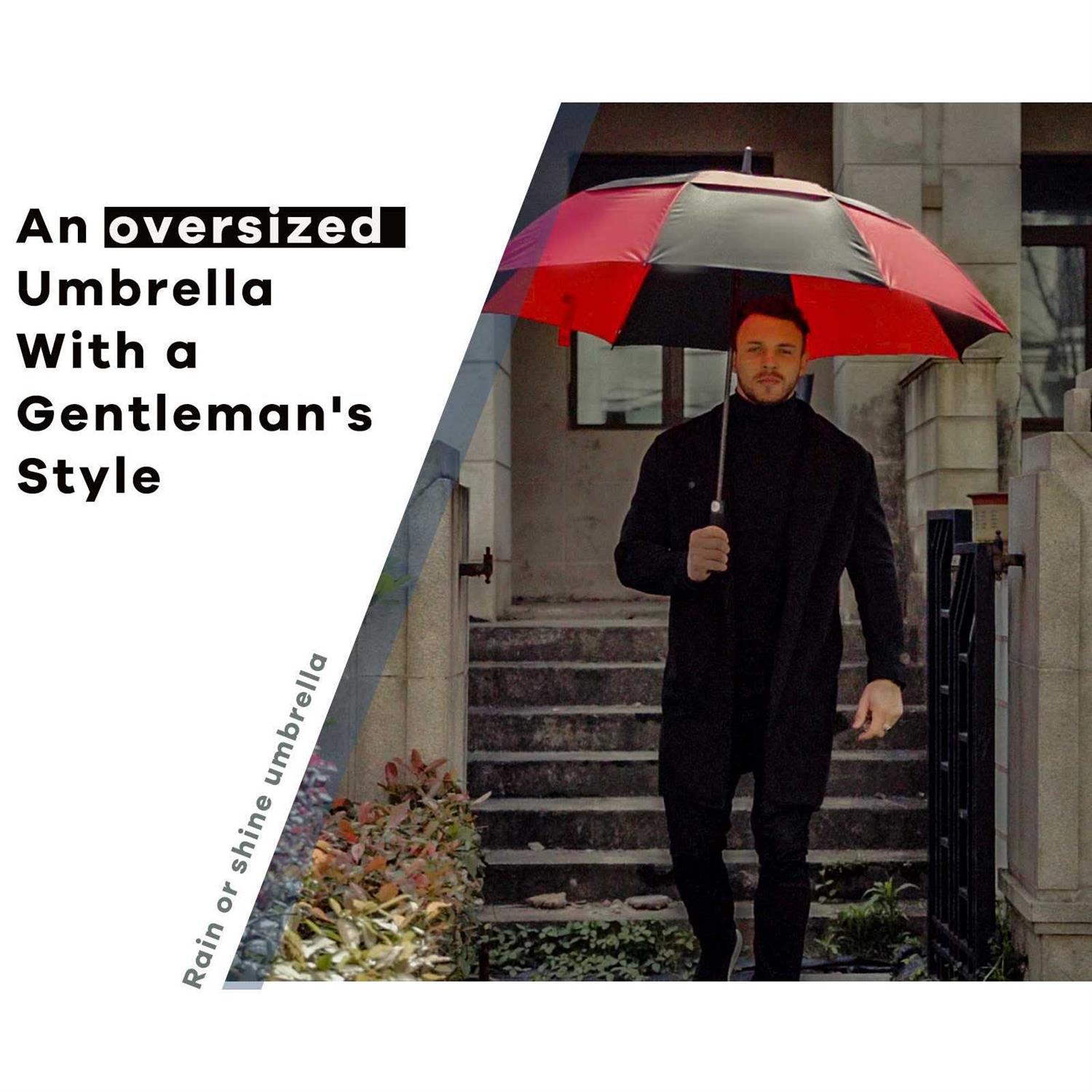 Baraida Golf Umbrella Large 62/68/72 Inch Extra Large Oversize Double Canopy Vented Windproof Waterproof Umbrella