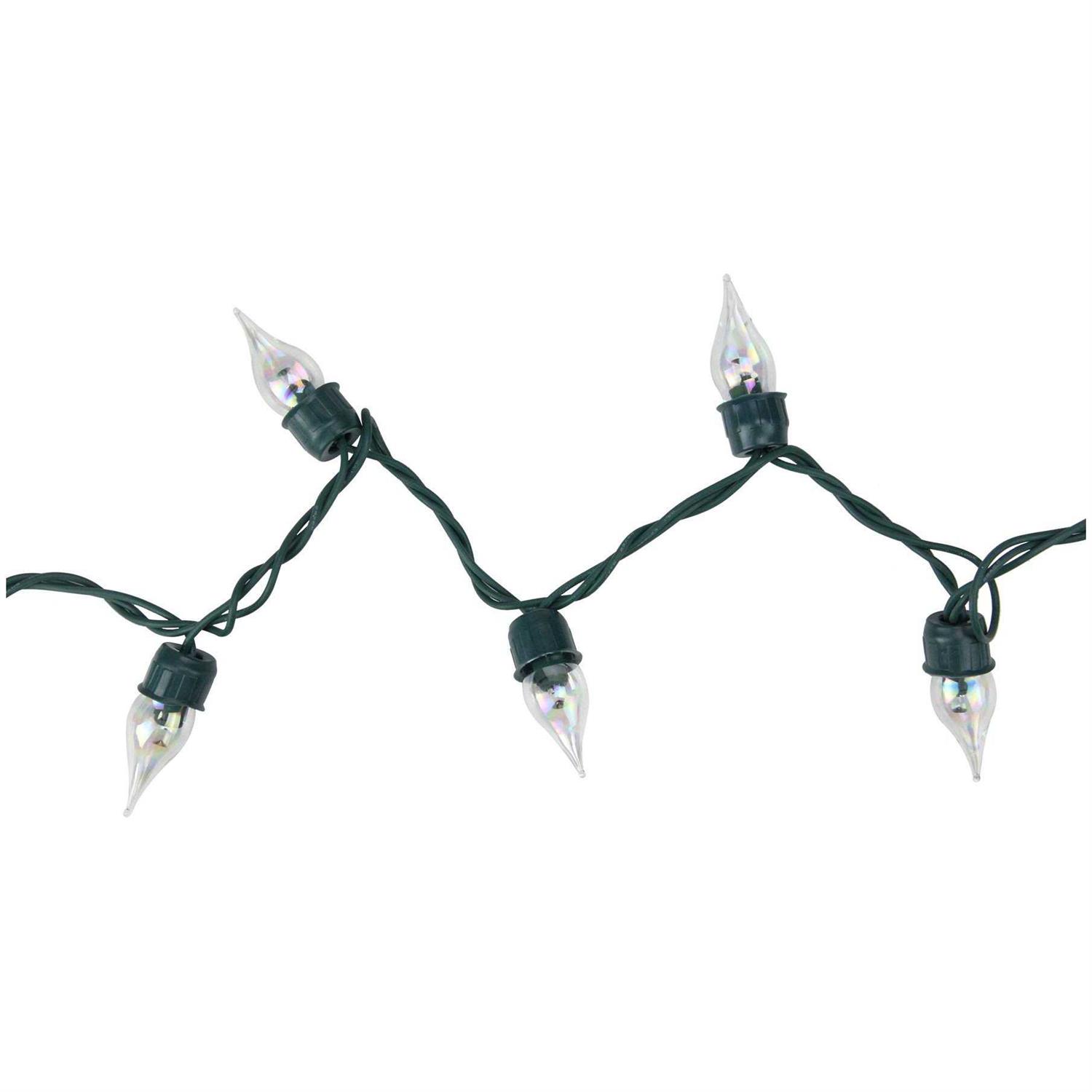 Northlight 50-Count White Twinkle Flame Tip C5 Mini Christmas Light Set