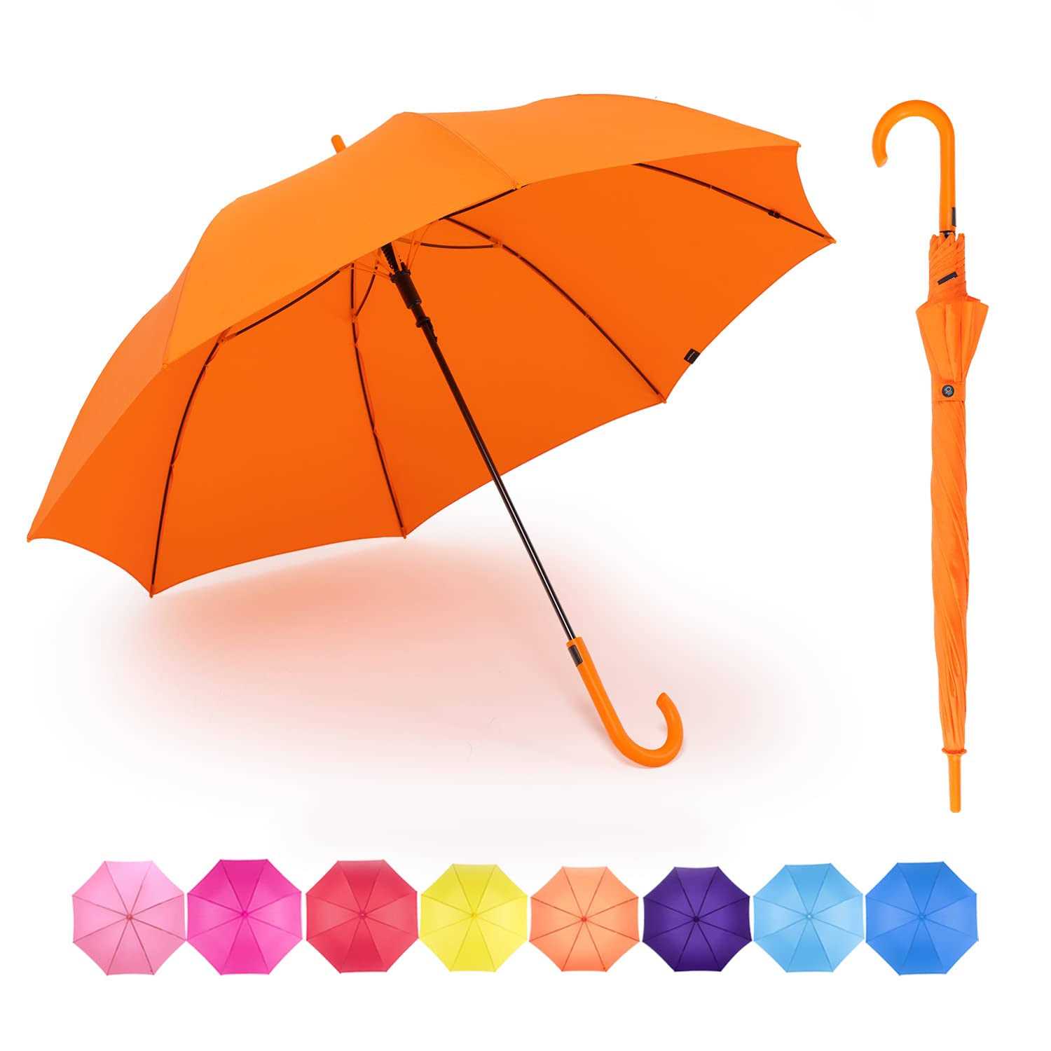 RUMBRELLA UV Stick Umbrella Auto Open UPF 50+ with J Hook Handle 51IN