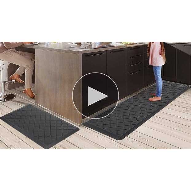 WEZVIX Non-Skid Kitchen Rugs and Mats Anti Fatigue Kitchen Mat 2 PCS