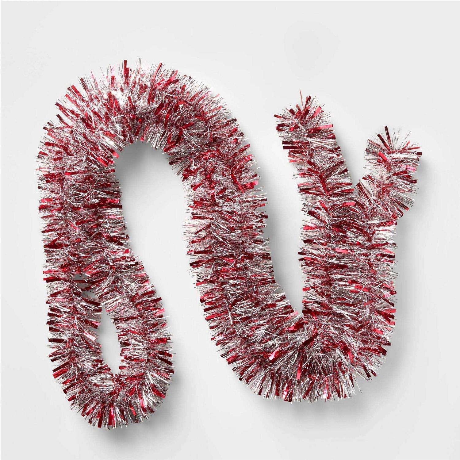 Wondershop Christmas Silver Tinsel Garland