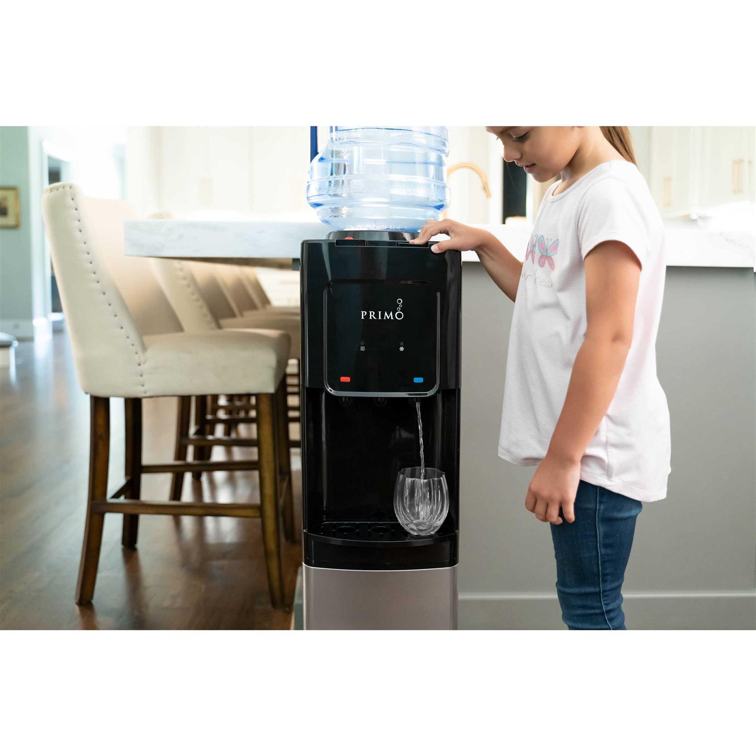 Primo Top Loading Black Top-Loading Cold and Hot Water Cooler Stainless Steel 601300