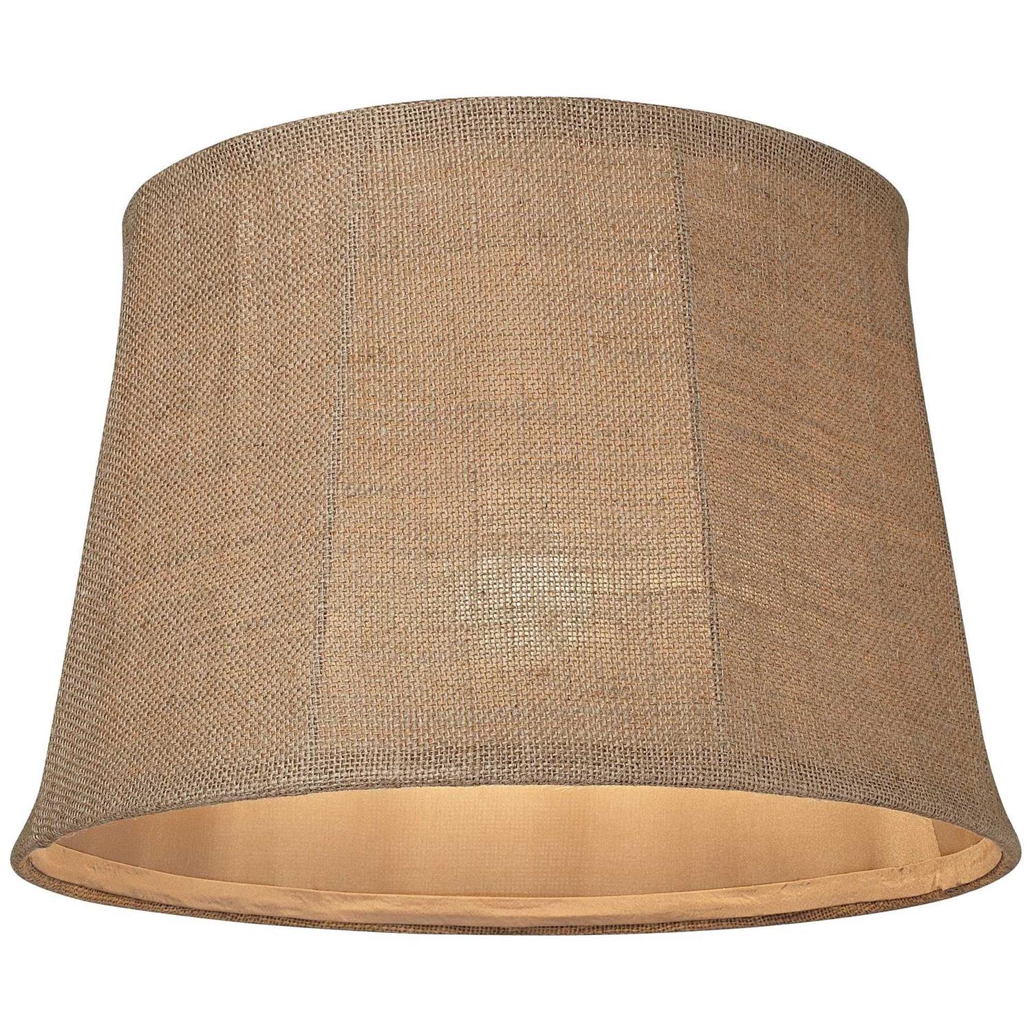 Springcrest Set of 2 Softback Drum Lamp Shades Natural Burlap Medium 12 inch Top x Bottom x 10 inch High Spider Harp Finial Fitting