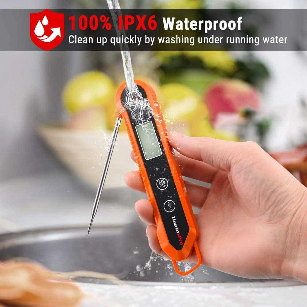 ThermoPro Digital Instant Read Meat Thermometer for Grilling Waterproof Kitchen Food LCD Thermometer with Calibration & Backlight Smoker Oil Fry