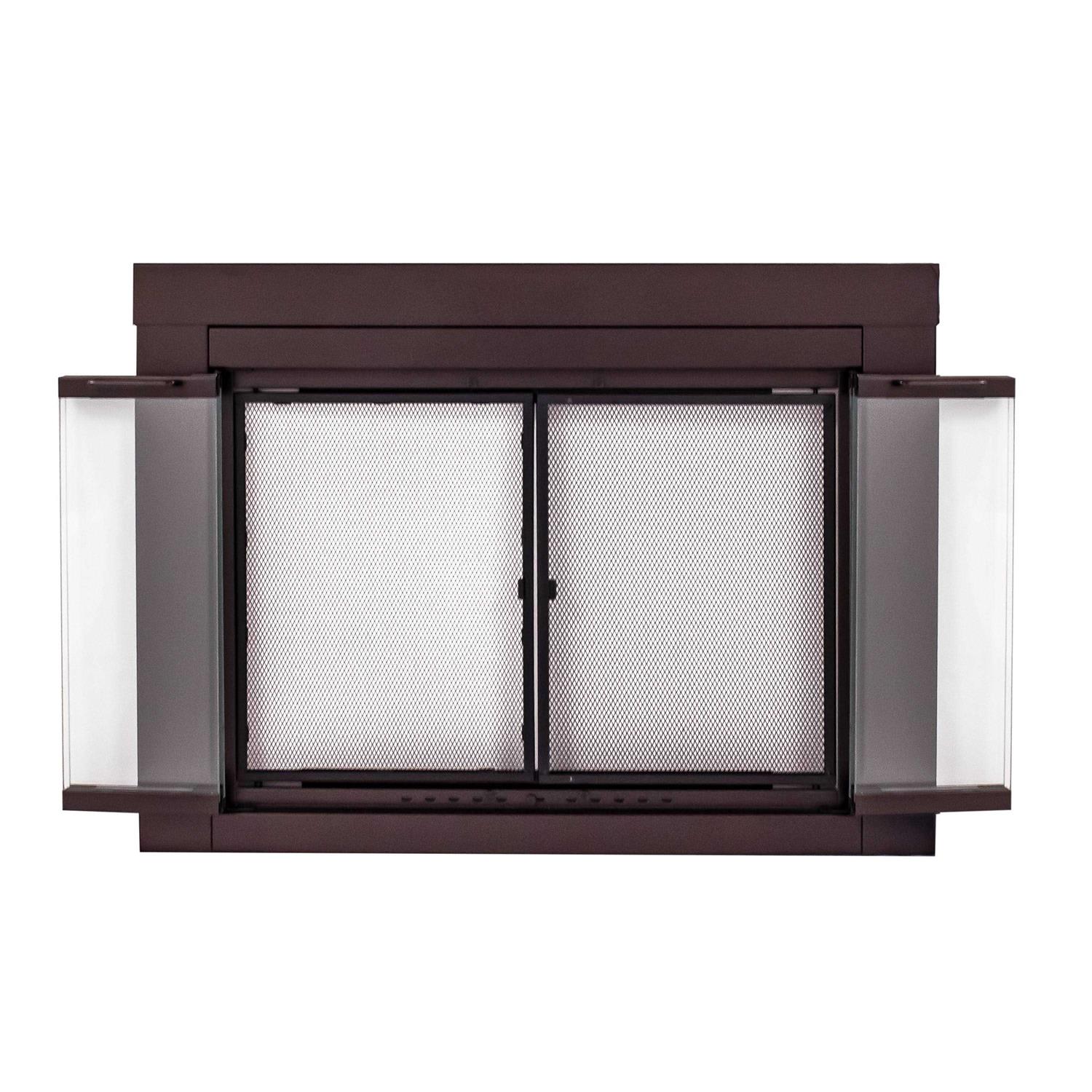 Pleasant Hearth Ascot Oil Rubbed Bronze Glass Fireplace Doors