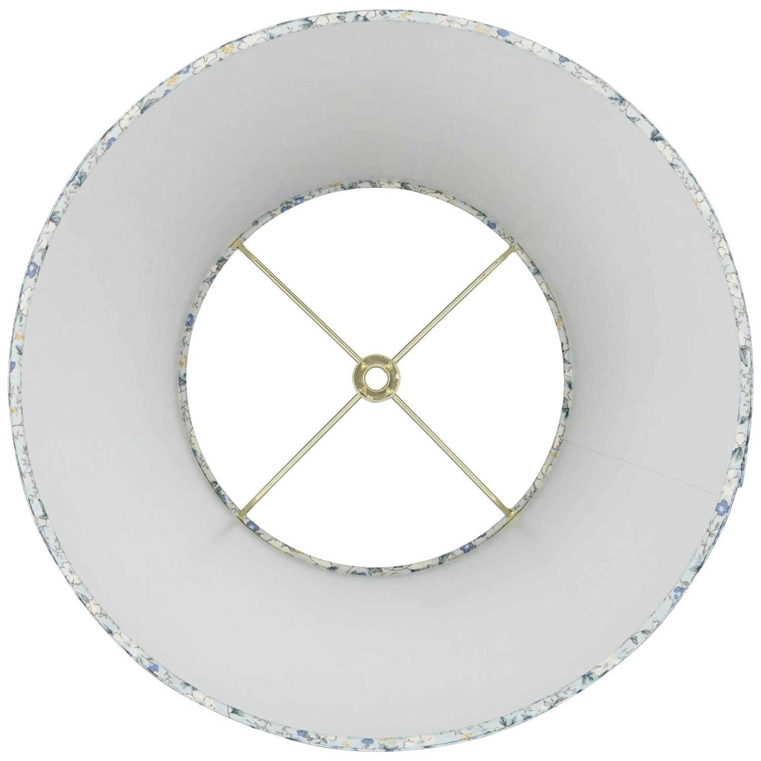 Springcrest Set of 2 Pleat Empire Print Lamp Shades Blue Floral Medium 8 inch Top x 13 inch Bottom x 10.75 inch High Spider Harp and Finial 671X7