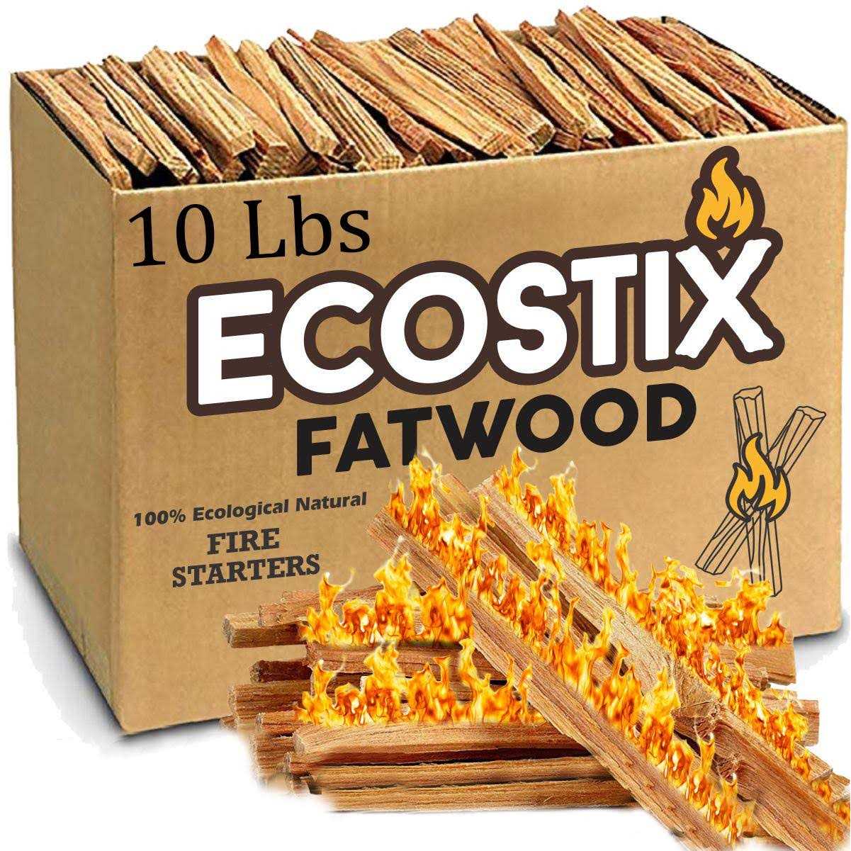 EasyGoProducts Eco-Stix Fatwood Fire Starter Kindling Firewood Sticks 100% Organic Firestarter for Wood Stoves