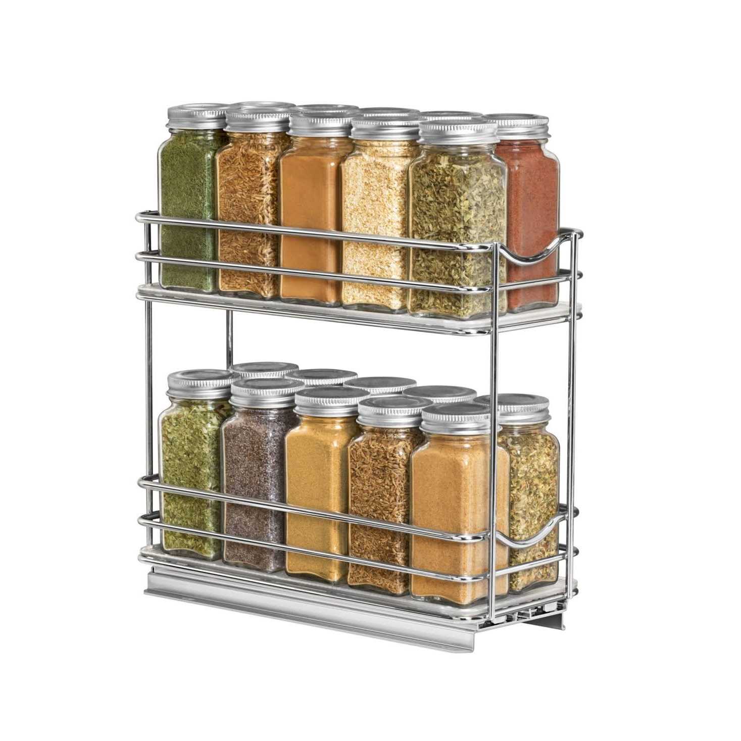 Lynk Professional Wide Double Pull Out Spice Rack Organizer for Cabinet