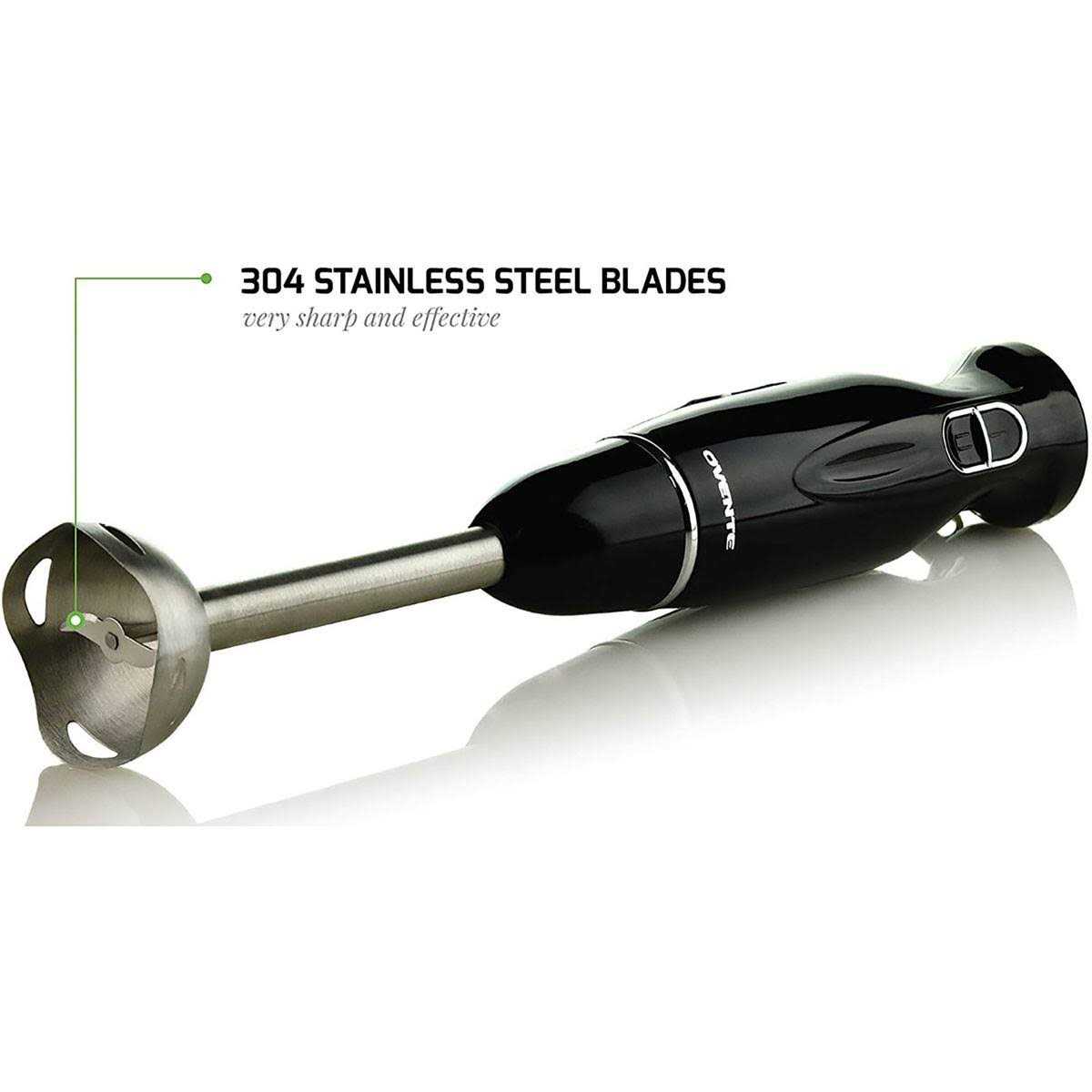 Ovente Immersion Blender Stainless Steel Blades 300W Hand Mixer