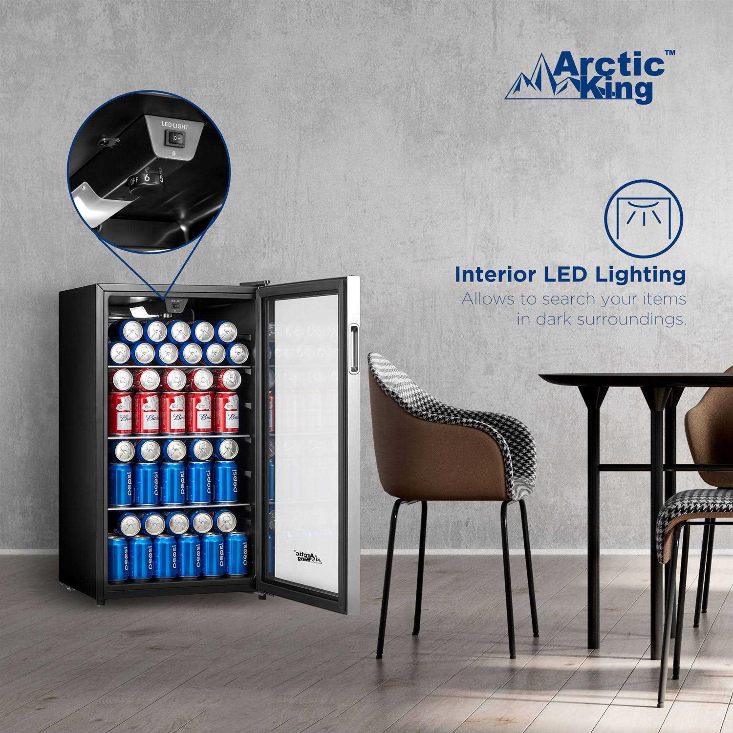 Arctic King 115-Can Beverage Fridge & Cooler ARV115B1AST