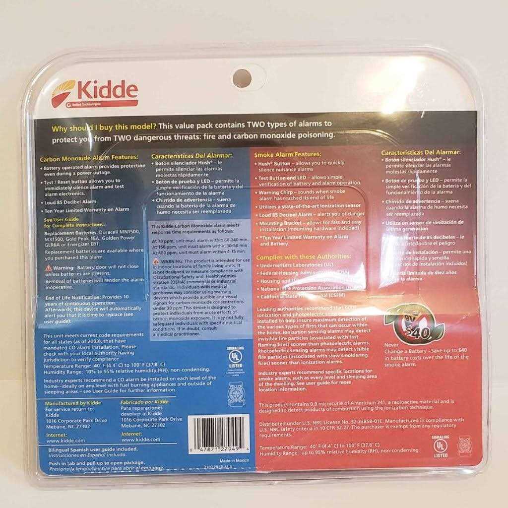Kidde 10 Year Smoke Alarm and Carbon Monoxide Value Pack, Models i1040 and Kn-cob-lp2