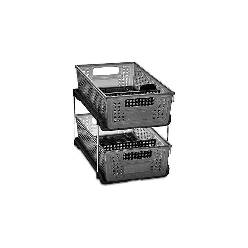 Madesmart 2-Tier Organizer with Dividers Slide-Out Baskets
