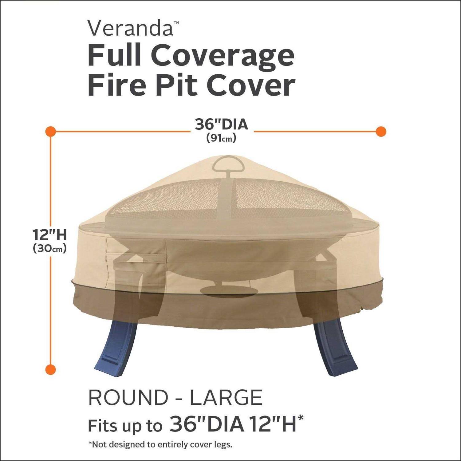 Classic Accessories Veranda Fire Pit Cover Round