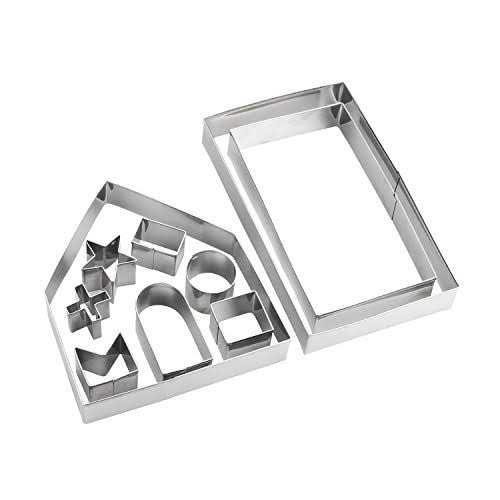 YXChome Gingerbread House Cookie Cutter Set 3D House Cookie Cutters