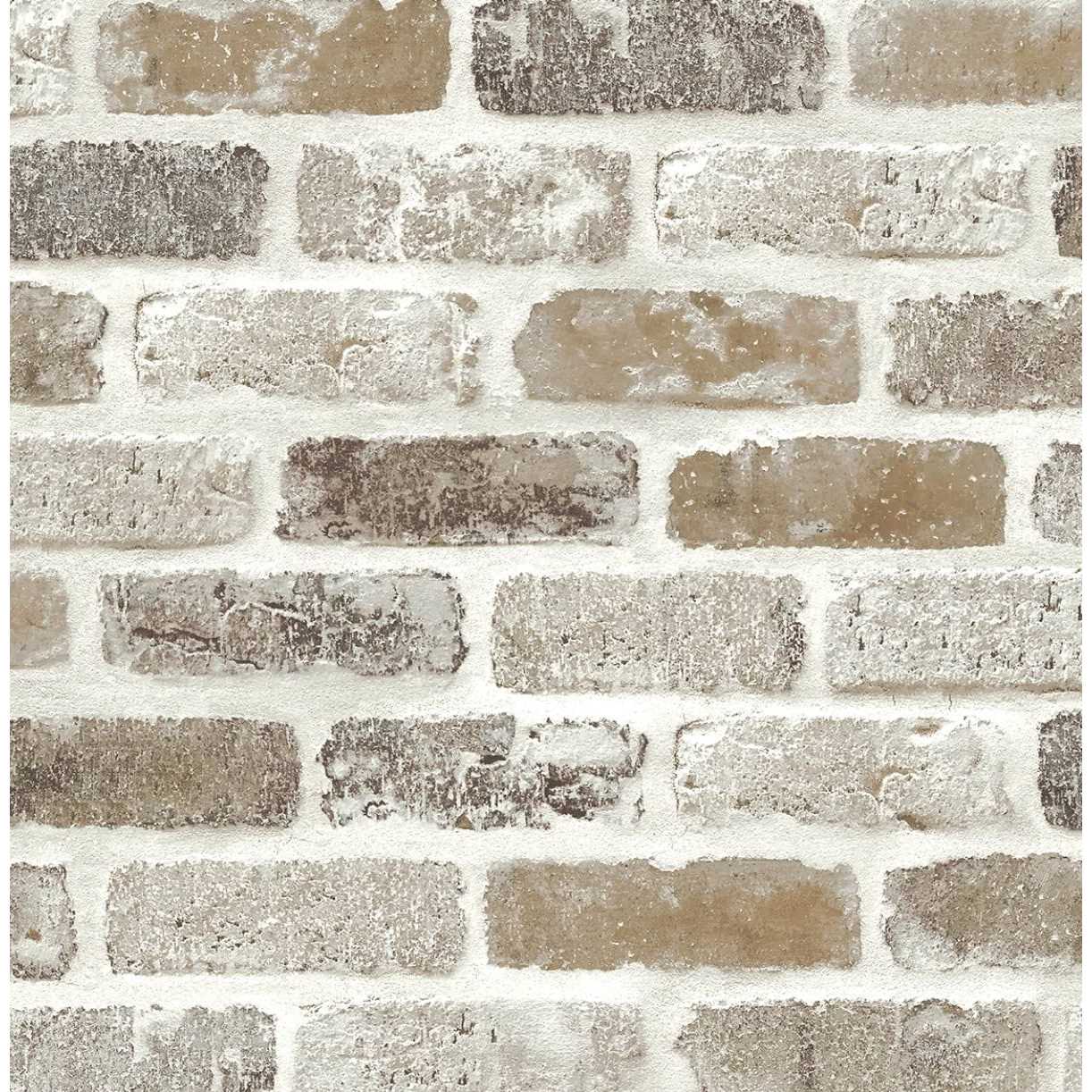 NextWall Washed Brick Peel and Stick Wallpaper