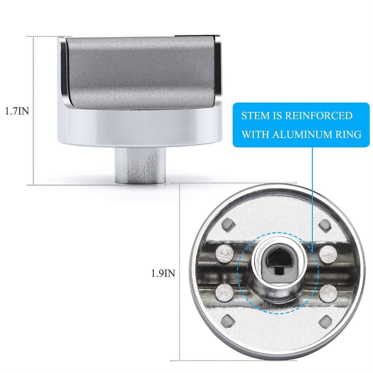 TOMOON W10594481 Stainless Steel Cooker Stove Control knob 5pcs for Whirlpool Gas Cooktop Range/Oven WCG97US0DS00 WCG97US6DS00,Replaces WPW10594481
