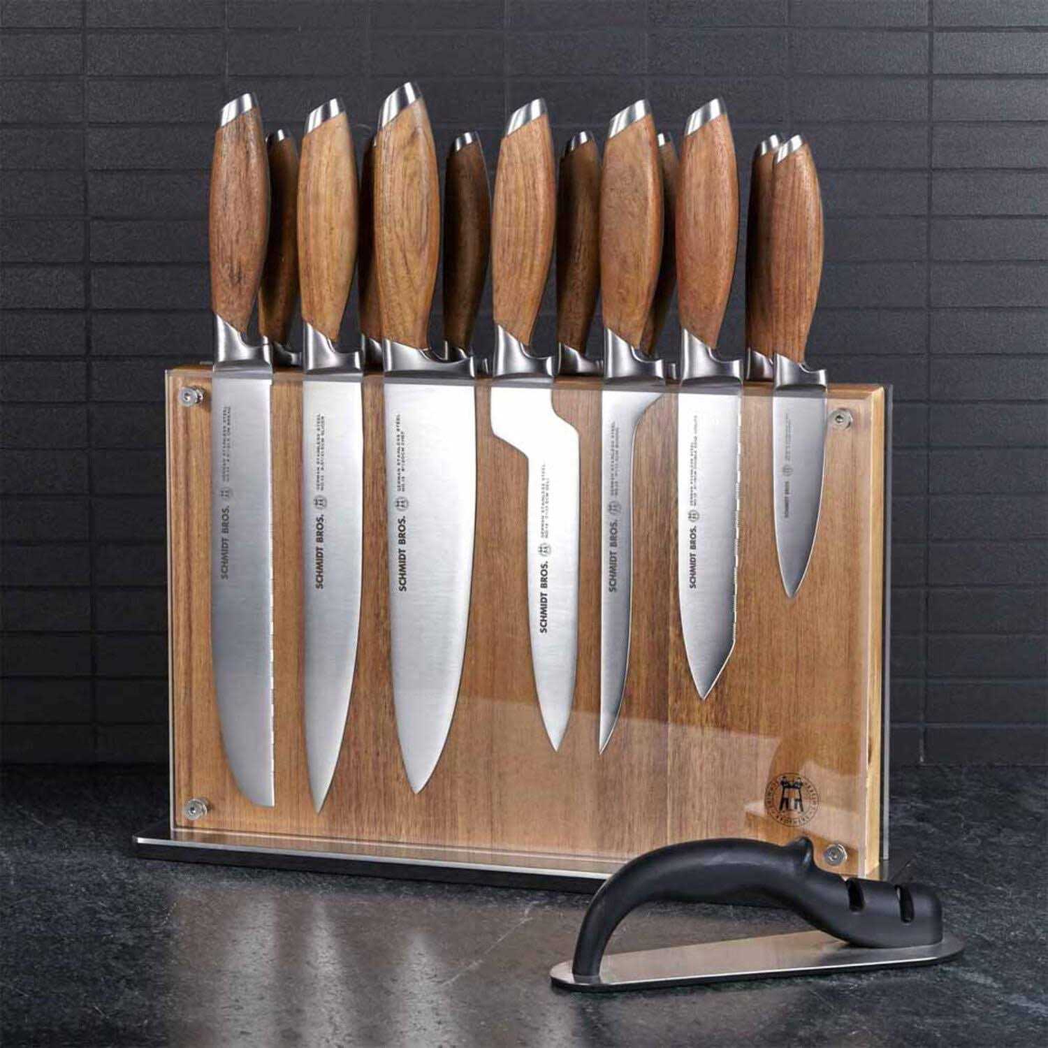 Schmidt Brothers Acacia Downtown Knife Block