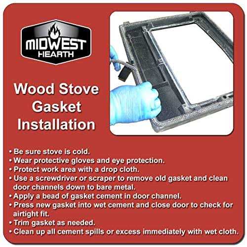 Midwest Hearth Wood Stove Replacement Gasket Kit for Woodburning Stoves