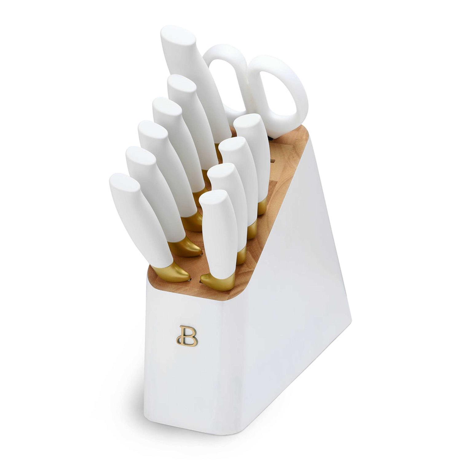 Beautiful 12 Piece Knife Block Set with Soft-Grip Ergonomic Handles