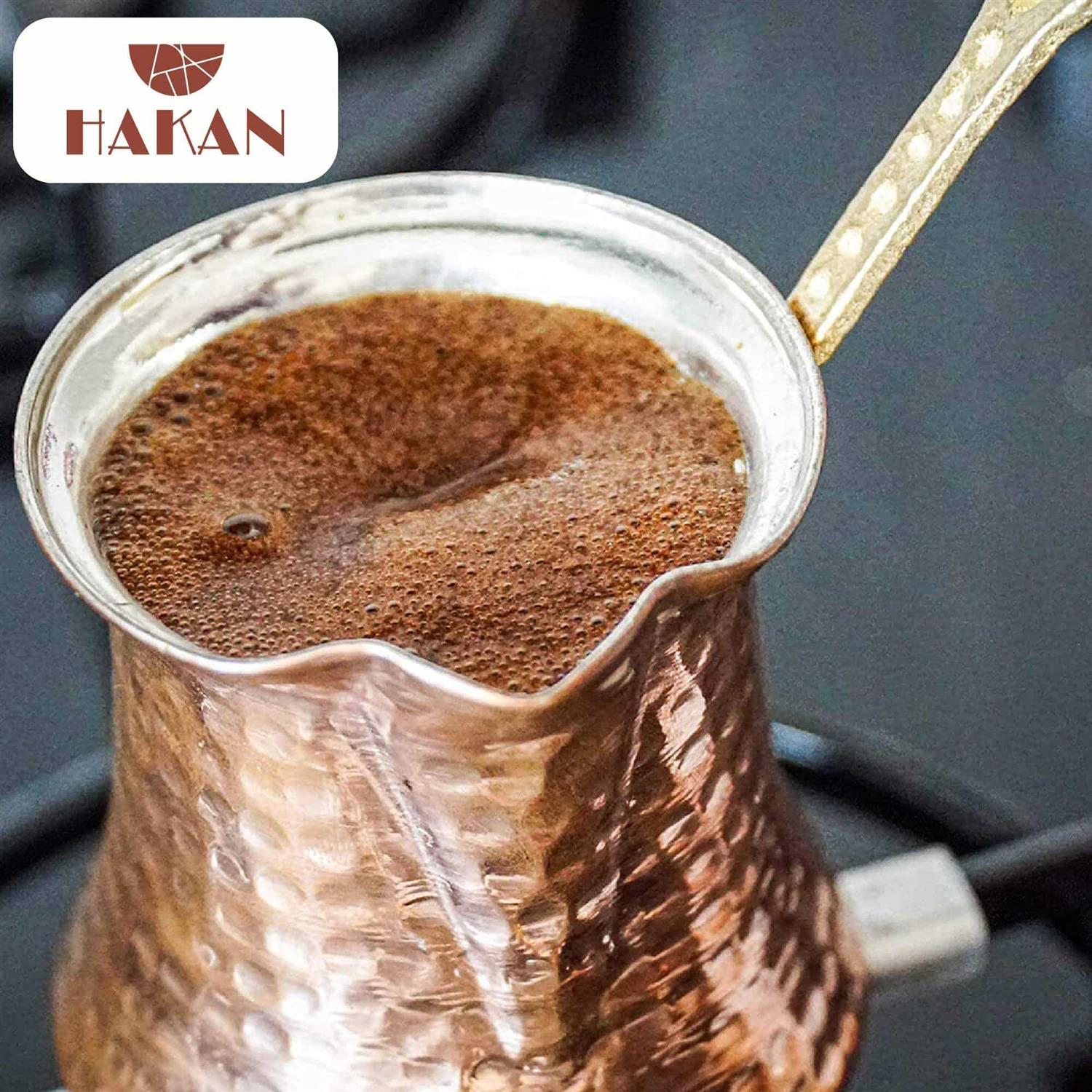 Hakan Turkish Coffee Pot Greek Arabic Coffee Maker Hammered Copper Cezve