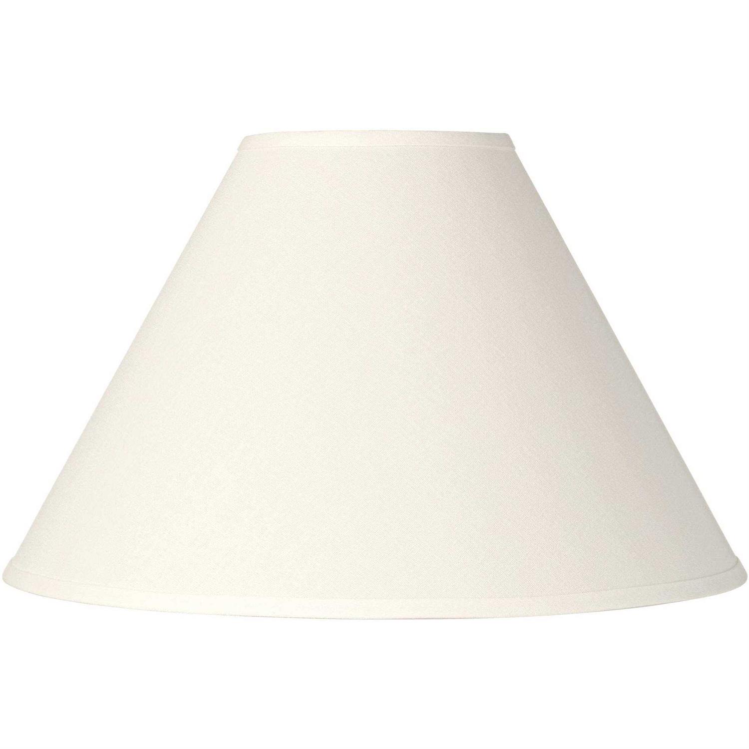 Springcrest Ivory White Linen Large Chimney Lamp Shade 6 Top x 17 Bottom x 10 High x 11.5 Slant Replacement with Harp and Finial