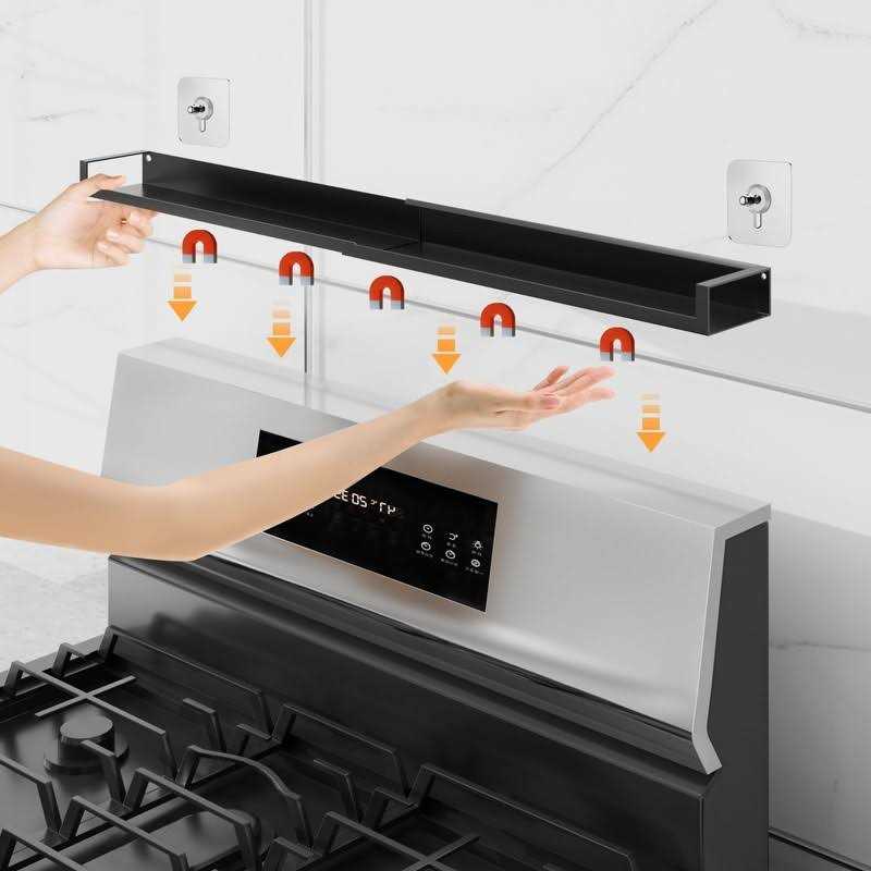 SZJHXIN 4X Strong Magnetic Shelf for Stove Top Adjustable 15-30