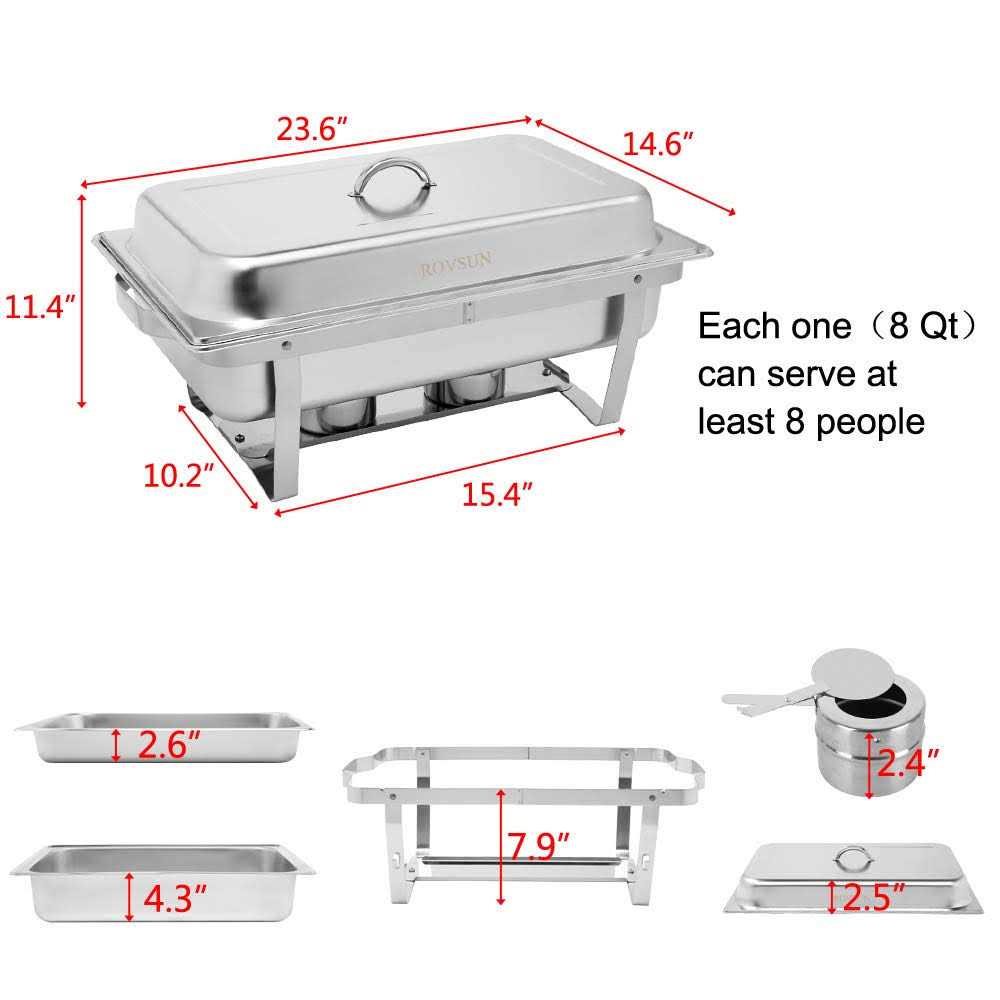 ROVSUN 8 Qt Stainless Steel Chafing Dishes Buffet Set