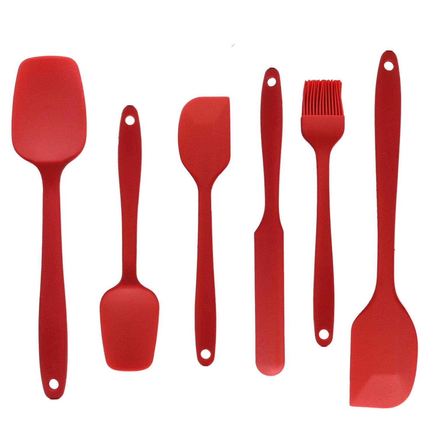 Cheer Collection Silicone Spatula Set for Nonstick Cookware