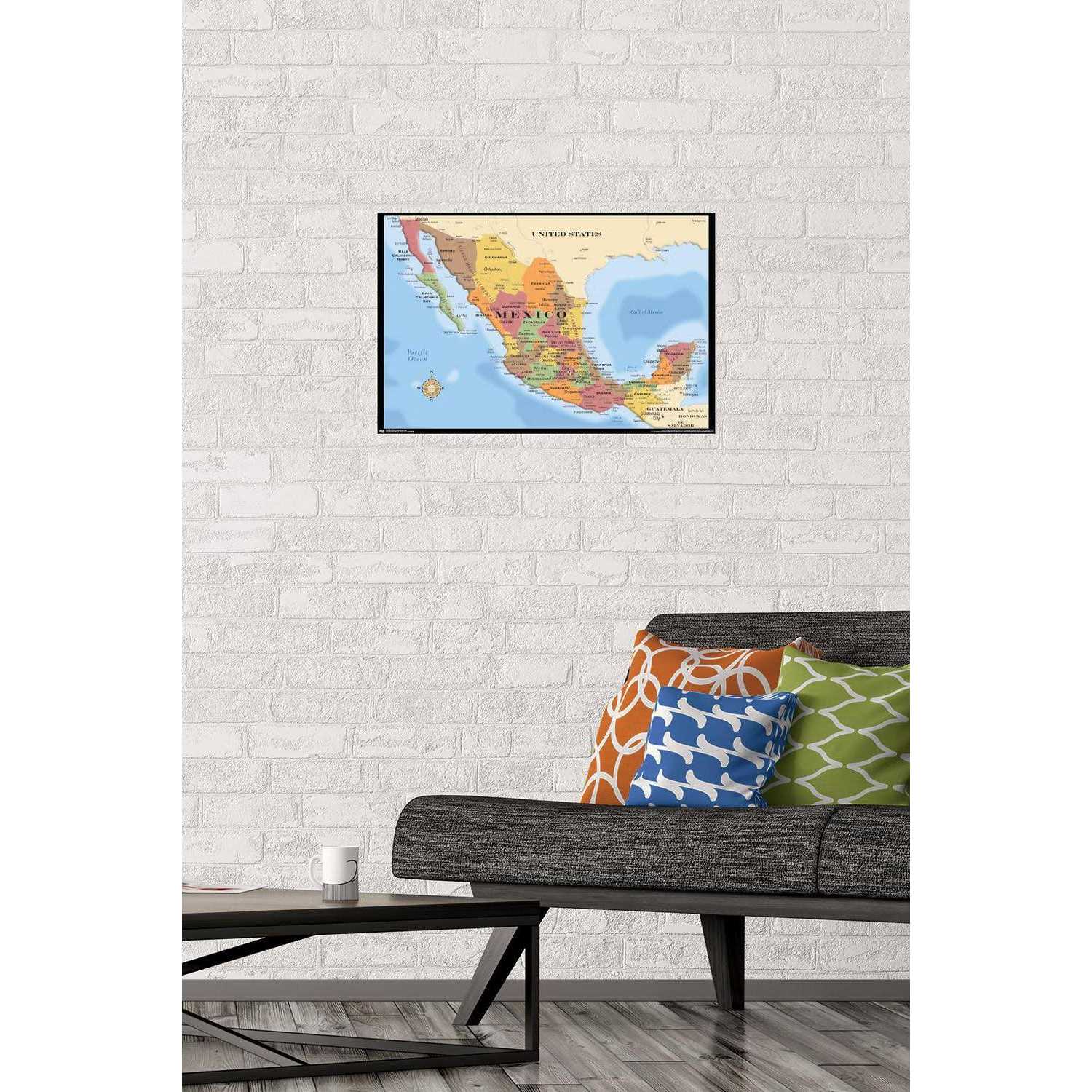 Trends International Map Mexico Wall Poster