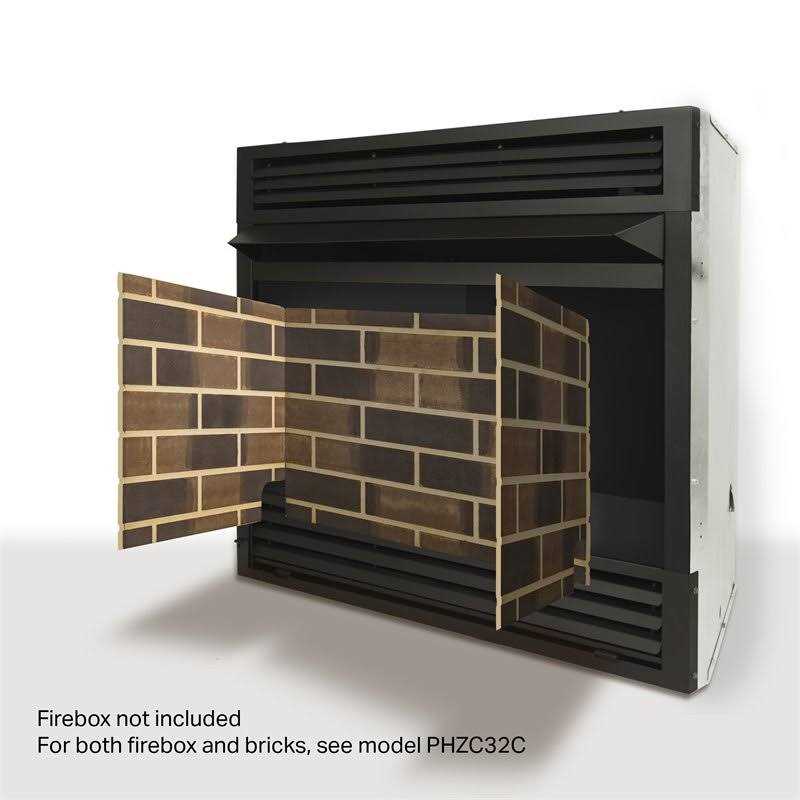 Pleasant Hearth 32 Ceramic Zero Clearance Firebox Brick Panel Set