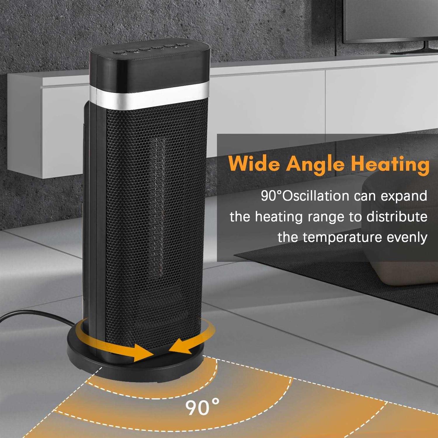 Space Heater Electric Heaters 750w/1500w Ceramic Heater Fan 4 Modes 12h Timer with Safe Overheating and Tip Over Protection Heating