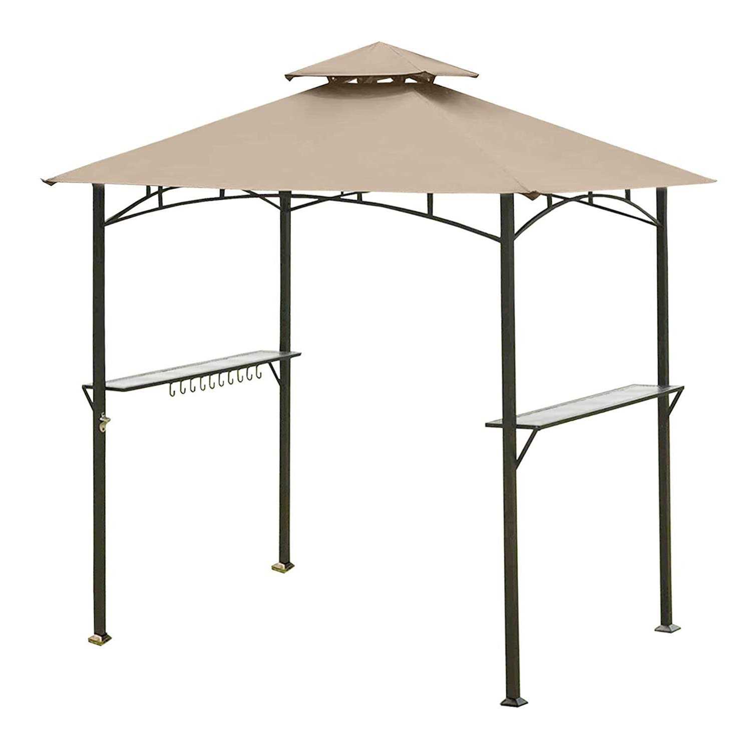 Ontheway 5ft x 8ft Double Tiered Replacement Canopy Grill Bbq Gazebo Roof Top