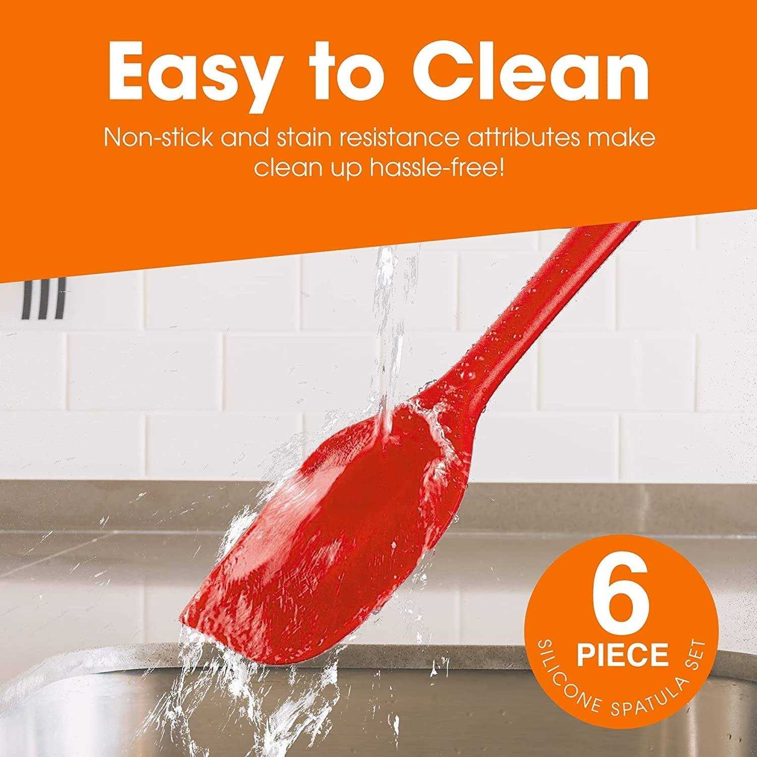 Cheer Collection Silicone Spatula Set for Nonstick Cookware