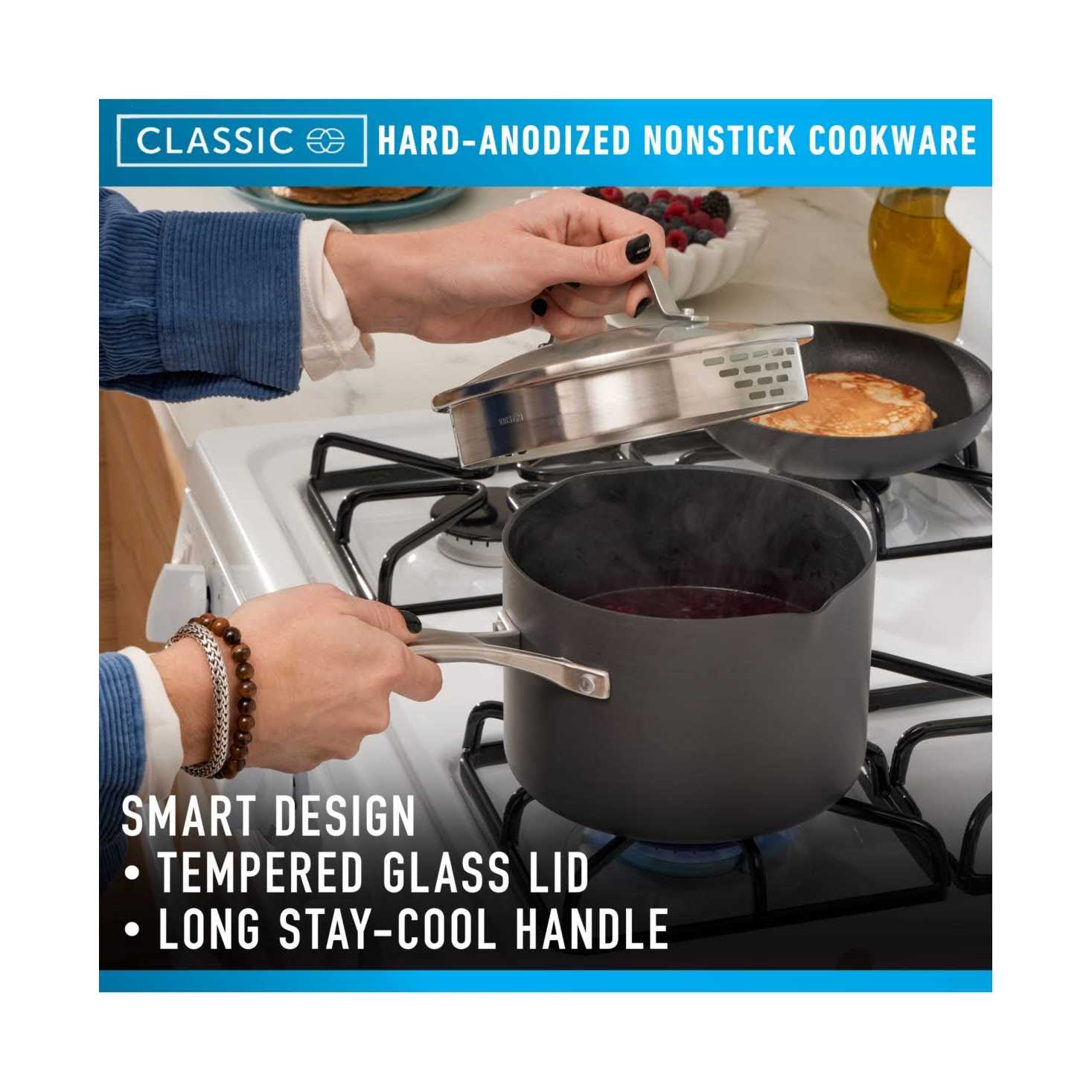 Calphalon Classic 3.5 Quart Hard Anodized Nonstick Cookware Sauce Pan with Lid