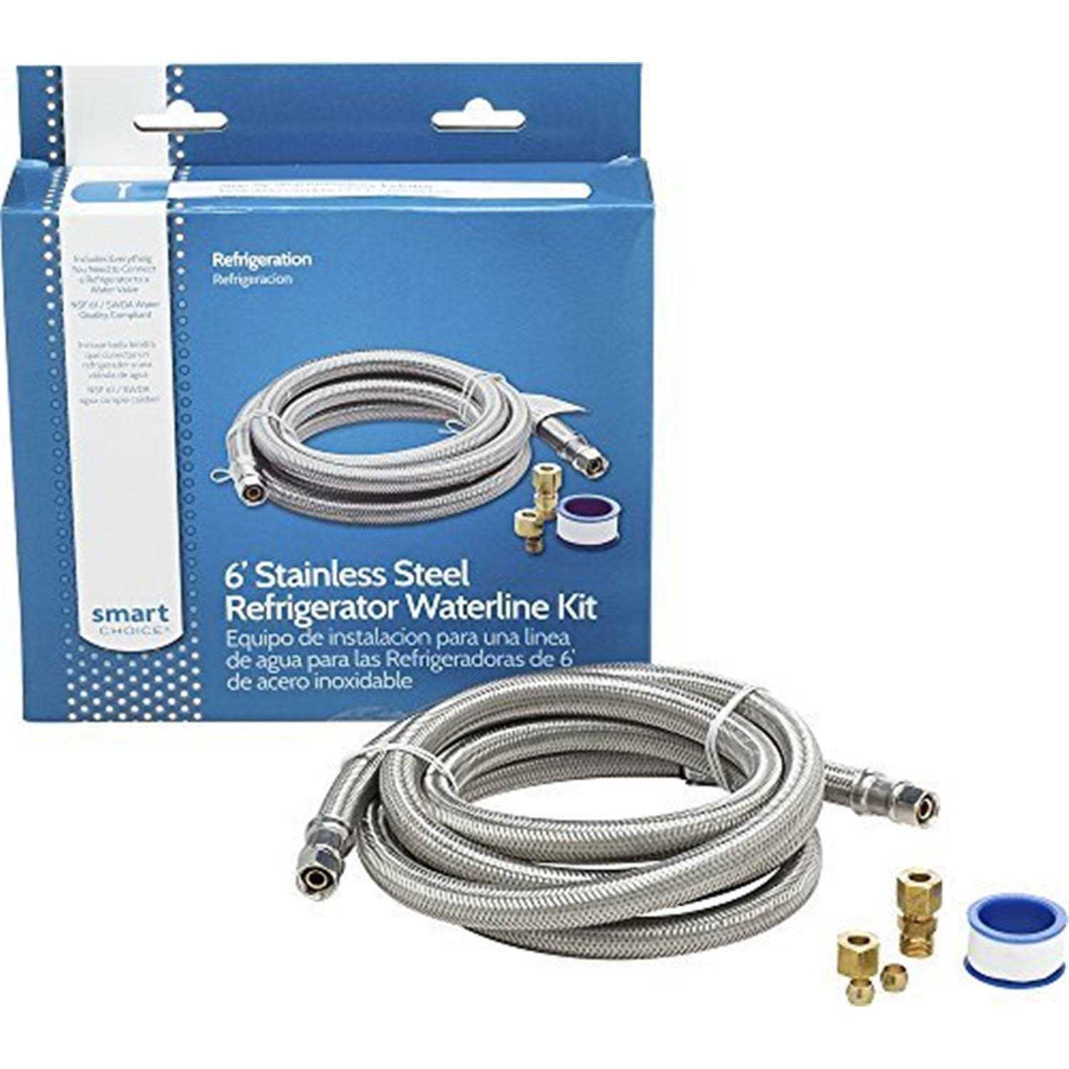 Smart Choice Stainless Steel Refrigerator Waterline Kit