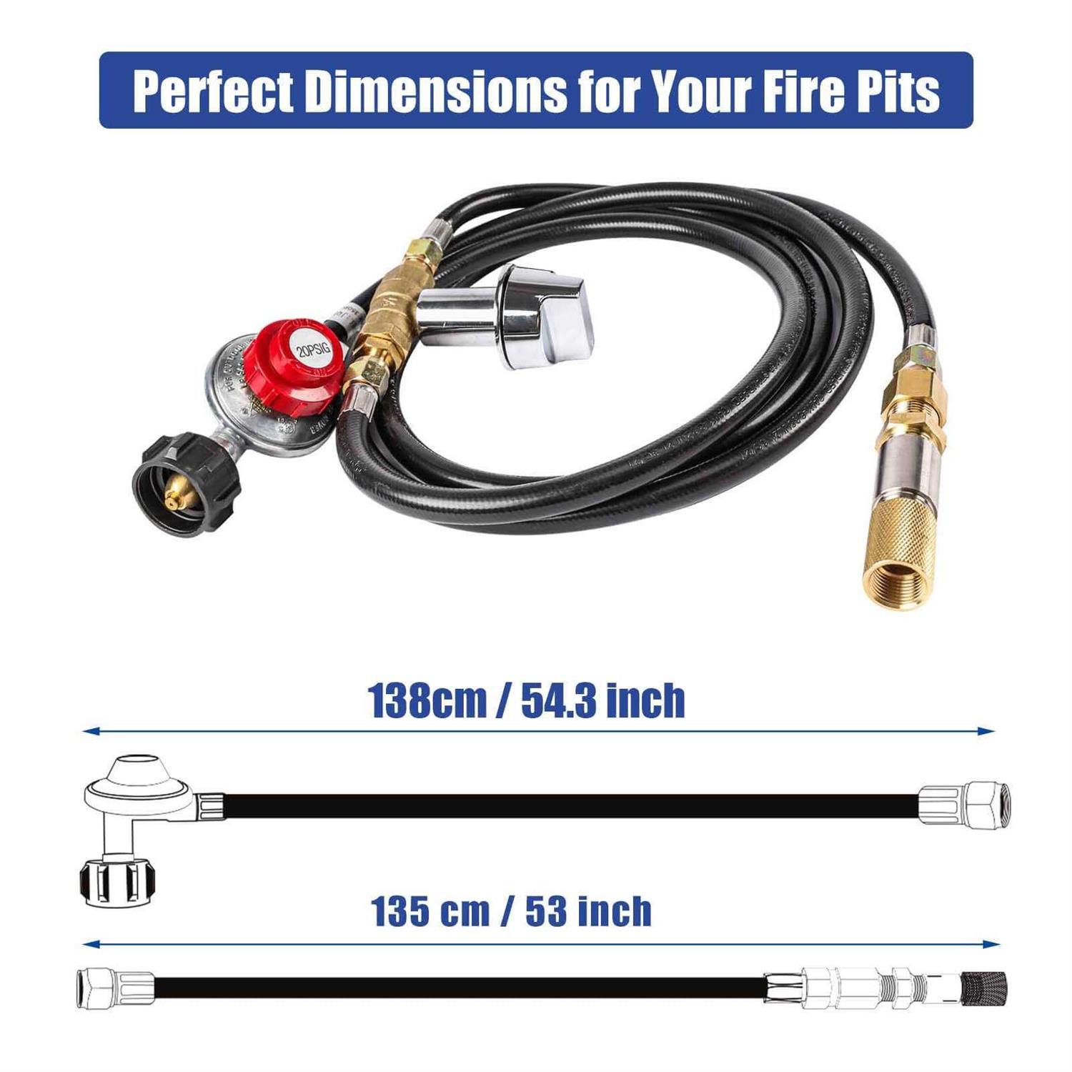 GRISUN Drop-in Fire Pit Kit H-Shape Burner with Pan