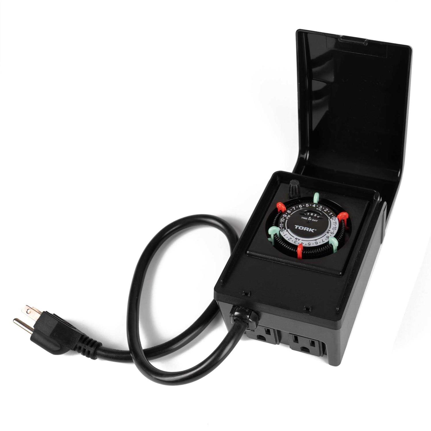 NSI Industries 24 Hour 15A Outdoor Timer With 2 Grounded Outlet RHB32R