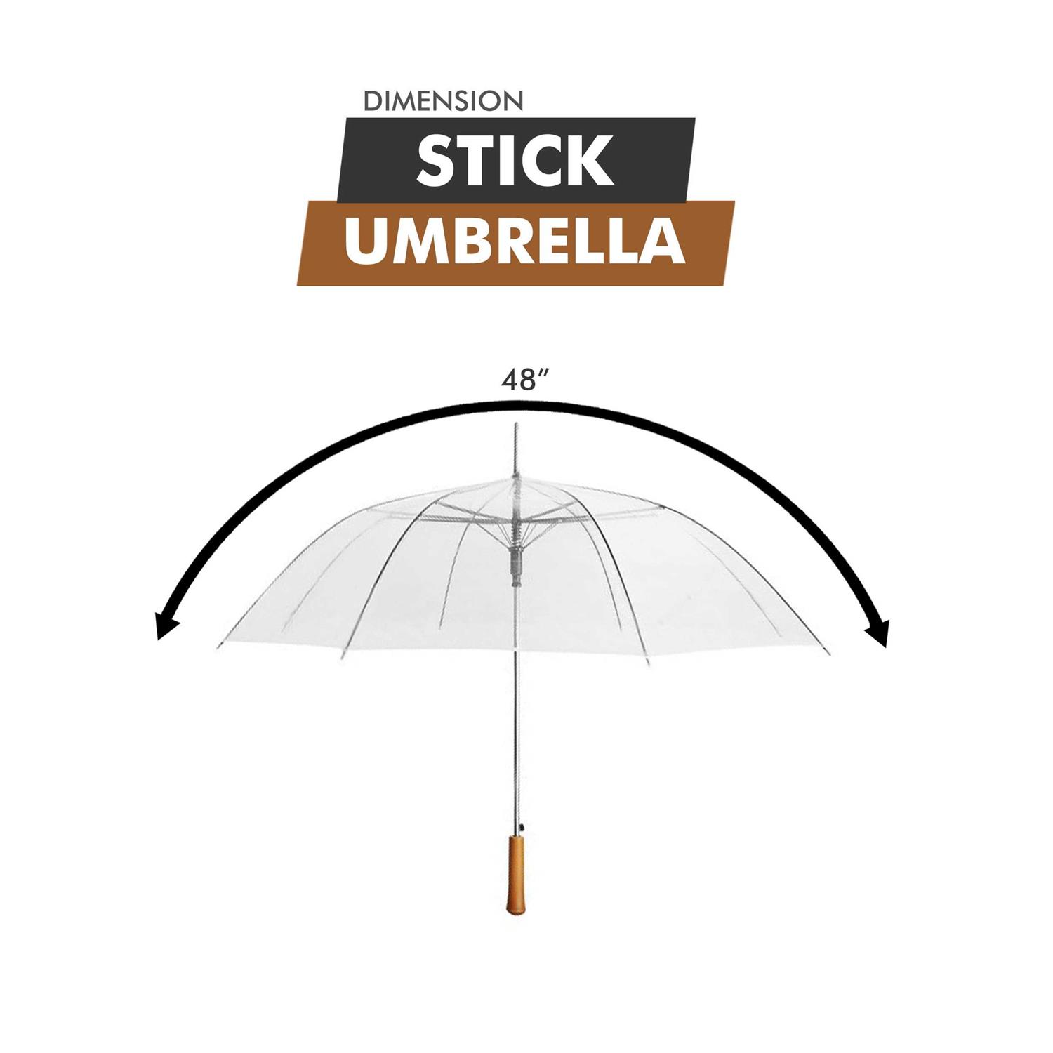 Barton Outdoors Clear Rain Umbrella 48 inch Across Rip-Resistant Auto Open Light Strong Metal Shaft and Ribs