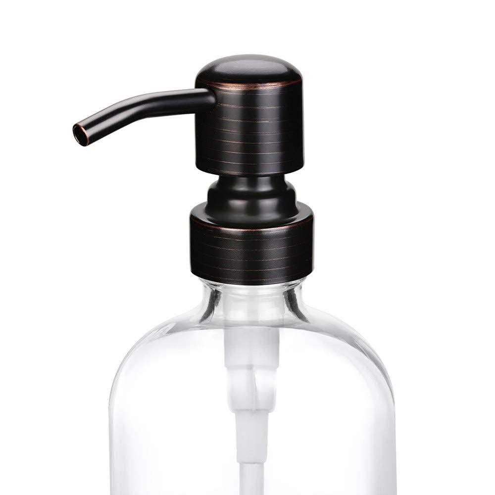 2 Pack Thick Glass Pint Jar Soap Dispenser Stainless Steel Pump