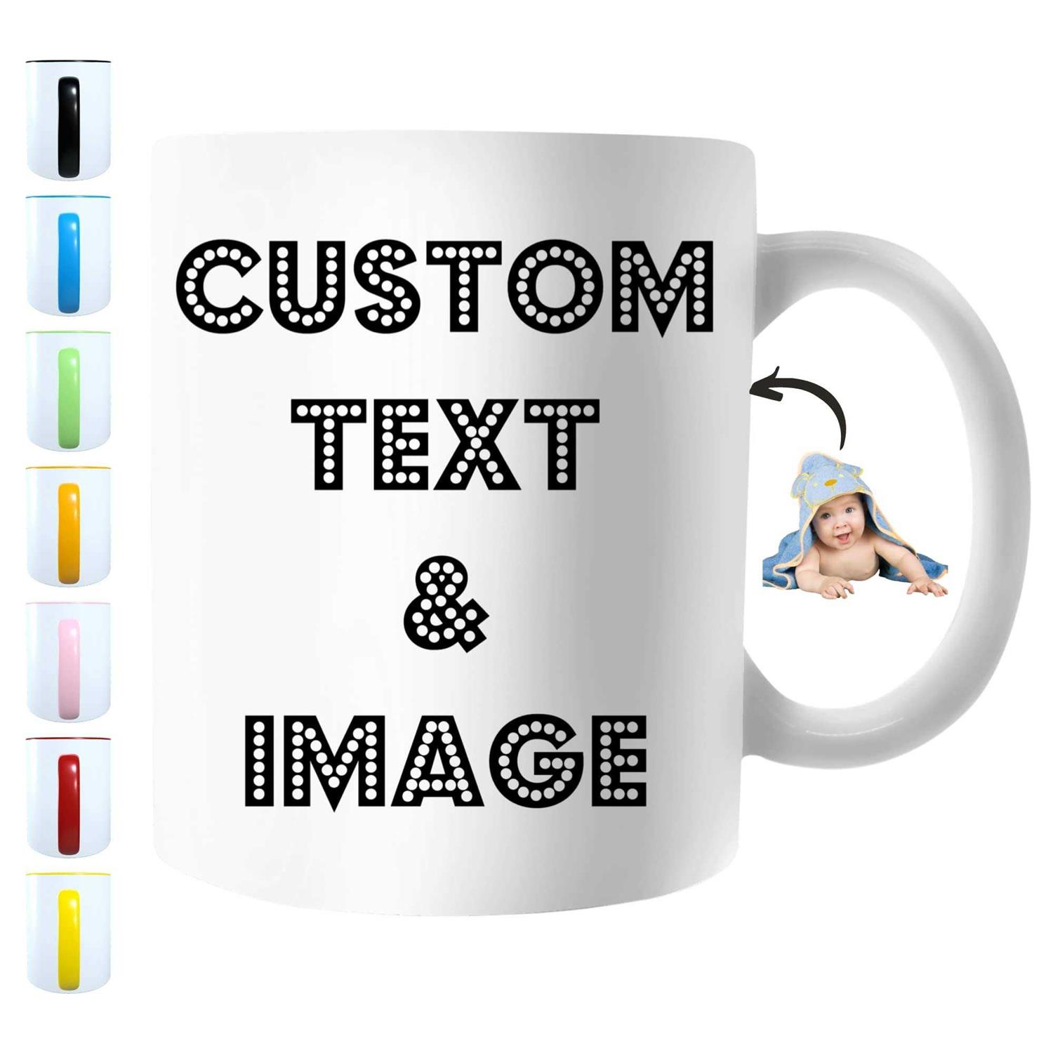Lolona Fashion Personalized Coffee Mug Design Custom Cup with Photo Text and Logo Novelty Customized Gifts for Men and Women Tea Cup Taza Personalizada 11oz Both