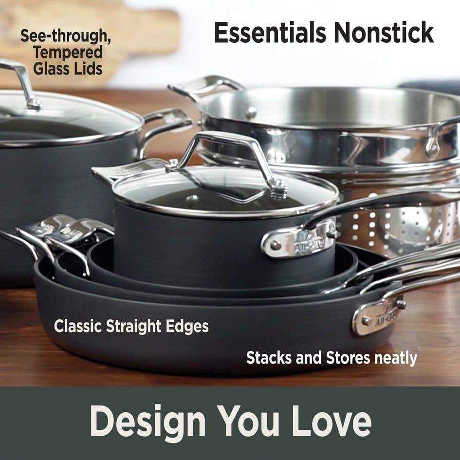 All-Clad Essentials Nonstick Saucepan Set