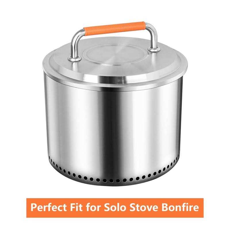 Fire Pit Lid Accessory for Bonfire Fire Pit Burly Grill 20 inch Lid 304 Stainless Steel with Heat Resistant Handle for Solo Stove Bonfire 19.5