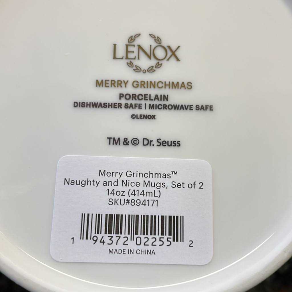 Grinchie Gifts Naughty & Nice Mugs Lenox